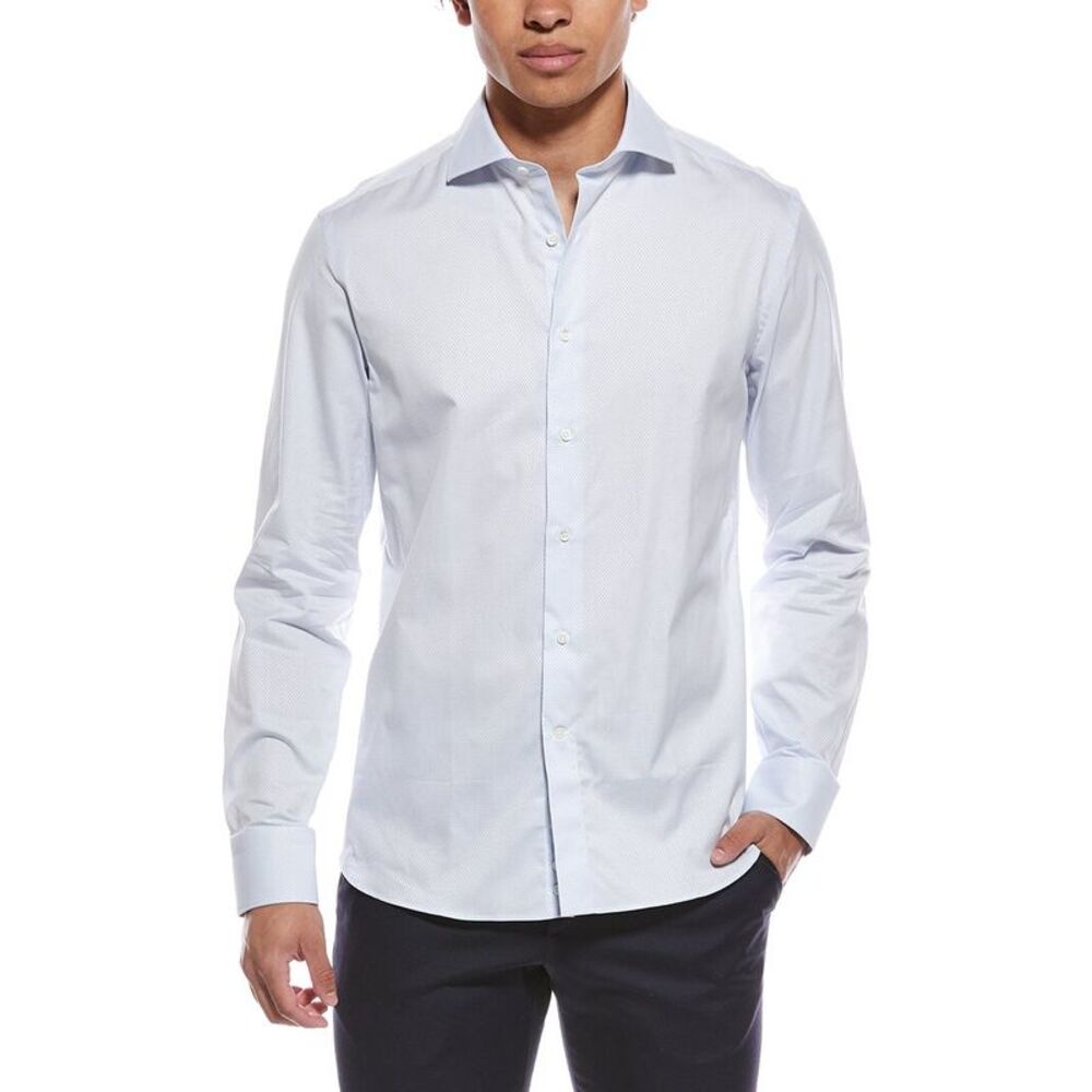 Canali Mens  Dress Shirt, Blue